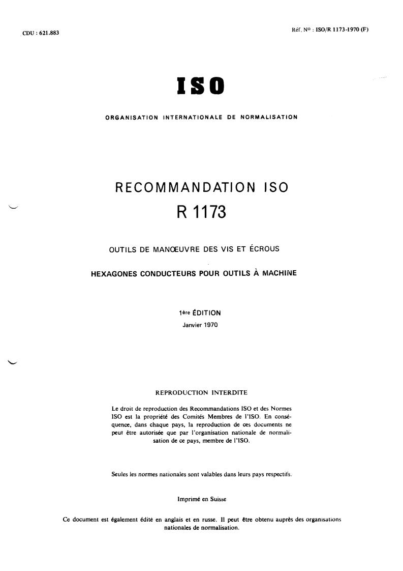 ISO/R 1173:1970 - Title missing - Legacy paper document
Released:1/1/1970