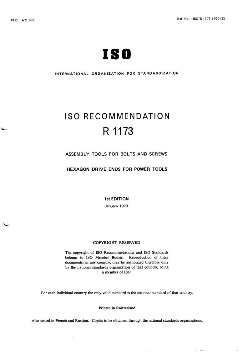 ISO/R 1173:1970 - Title missing - Legacy paper document
Released:1/1/1970