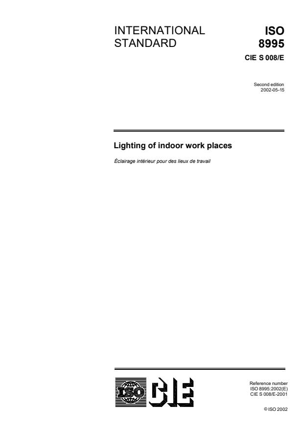 ISO 8995-1:2002 - Lighting of work places