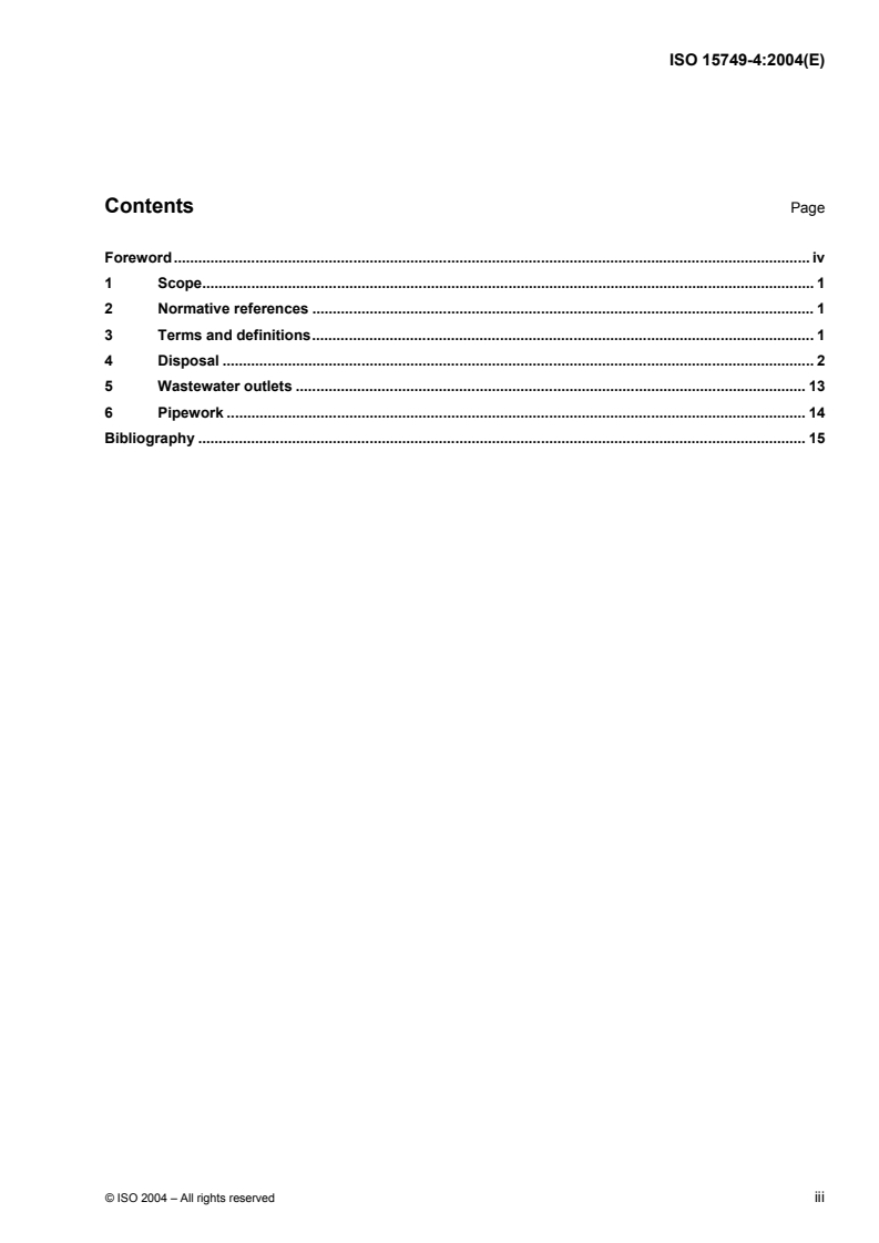 ISO 15749-4:2004 - Ships and marine technology — Drainage systems on ships and marine structures — Part 4: Sanitary drainage, sewage disposal pipes
Released:6/16/2004