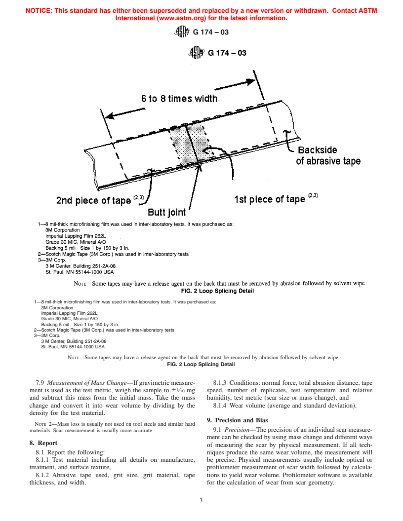 ASTM G174-03 - Standard Test Method for Measuring Abrasion Resistance of Materials by Abrasive Loop Contact