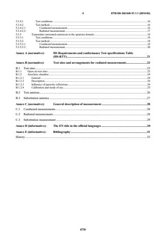 SIST EN 302 645 V1.1.1:2010 ETSI EN 302 645 V1.1.1 (2010-03) - Electromagnetic compatibility and Radio spectrum Matters (ERM); Short Range Devices; Global Navigation Satellite Systems (GNSS) Repeaters; Harmonized EN covering the essential requirements of article 3.2 of the R&TTE Directive - Page 4 preview