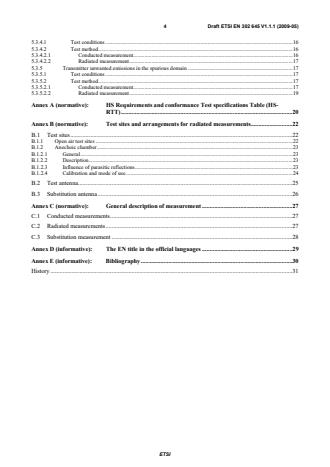 SIST EN 302 645 V1.1.1:2010 ETSI EN 302 645 V1.1.1 (2009-05) - Electromagnetic compatibility and Radio spectrum Matters (ERM); Short Range Devices; Global Navigation Satellite Systems (GNSS) Repeaters; Harmonized EN covering the essential requirements of article 3.2 of the R&TTE directive - Page 4 preview