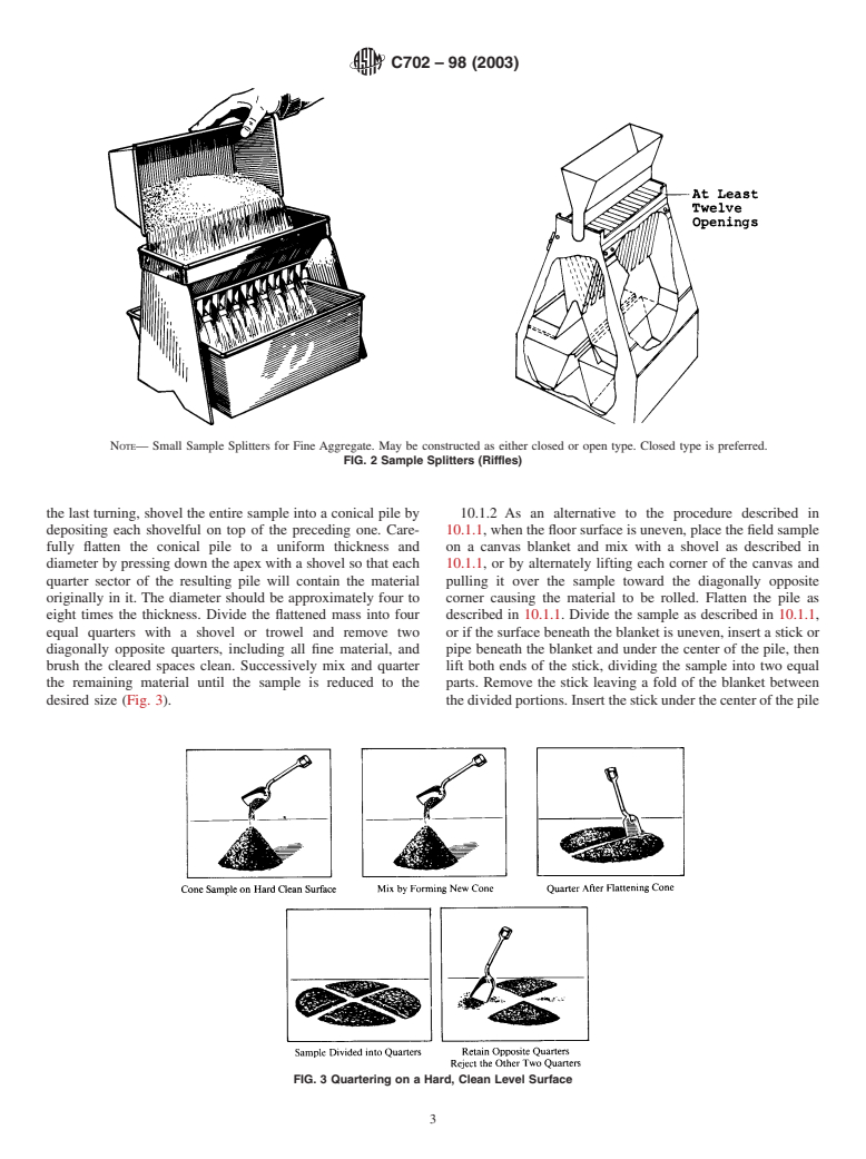 ASTM C702-98(2003) - Standard Practice for Reducing Samples of Aggregate to Testing Size