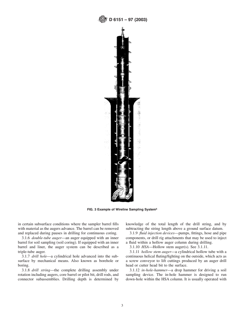 ASTM D6151-97(2003) - Standard Practice for Using Hollow-Stem Augers for Geotechnical Exploration and Soil Sampling