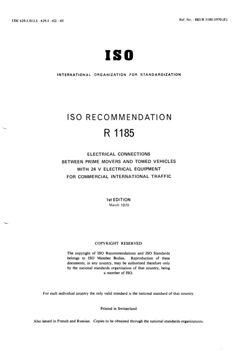 ISO/R 1185:1970 - Title missing - Legacy paper document
Released:1/1/1970