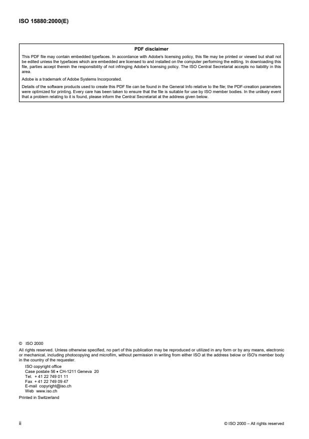 ISO 15880:2000 ISO 15880:2000 - Paints, varnishes and binders — Determination of MEQ value of water-based coating materials and binders
Released:11/2/2000 - Page 2 preview