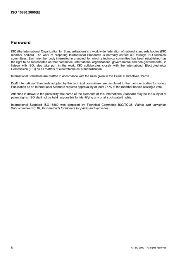 ISO 15880:2000 ISO 15880:2000 - Paints, varnishes and binders — Determination of MEQ value of water-based coating materials and binders
Released:11/2/2000 - Page 4 preview