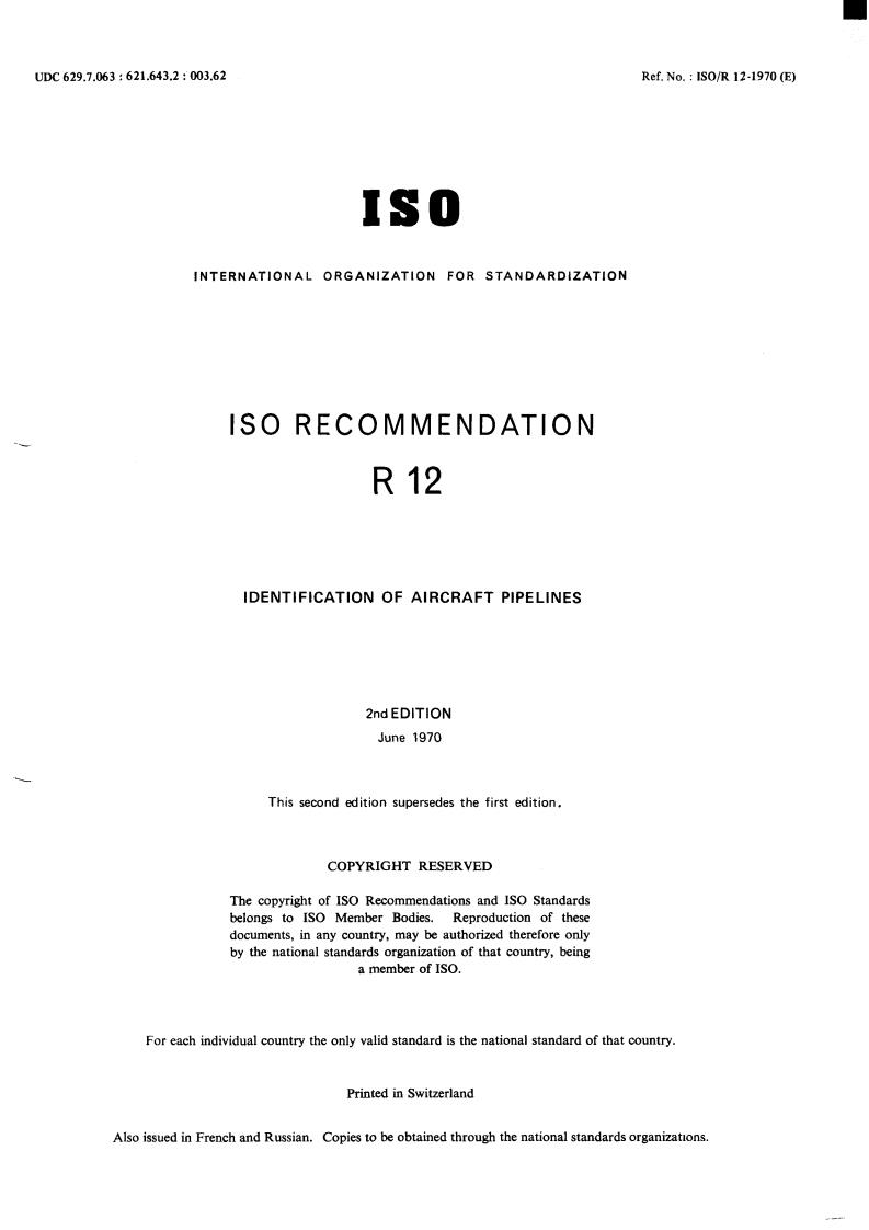Iso R128 ISO/R 12:1970 - Title missing - Legacy paper document