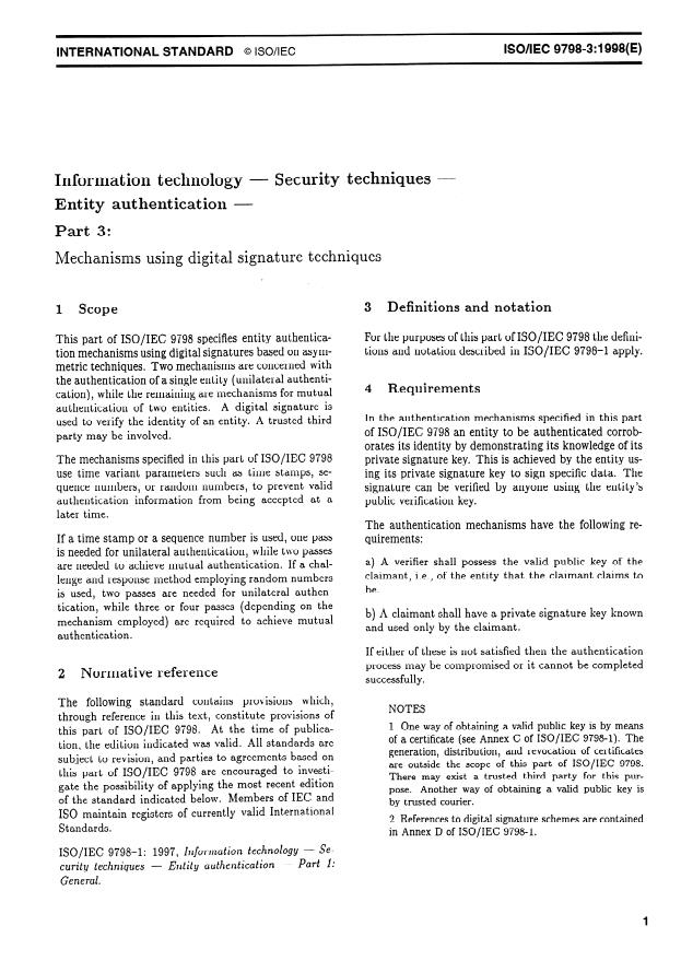 ISO/IEC 9798-3:1998 - Information technology -- Security techniques -- Entity authentication