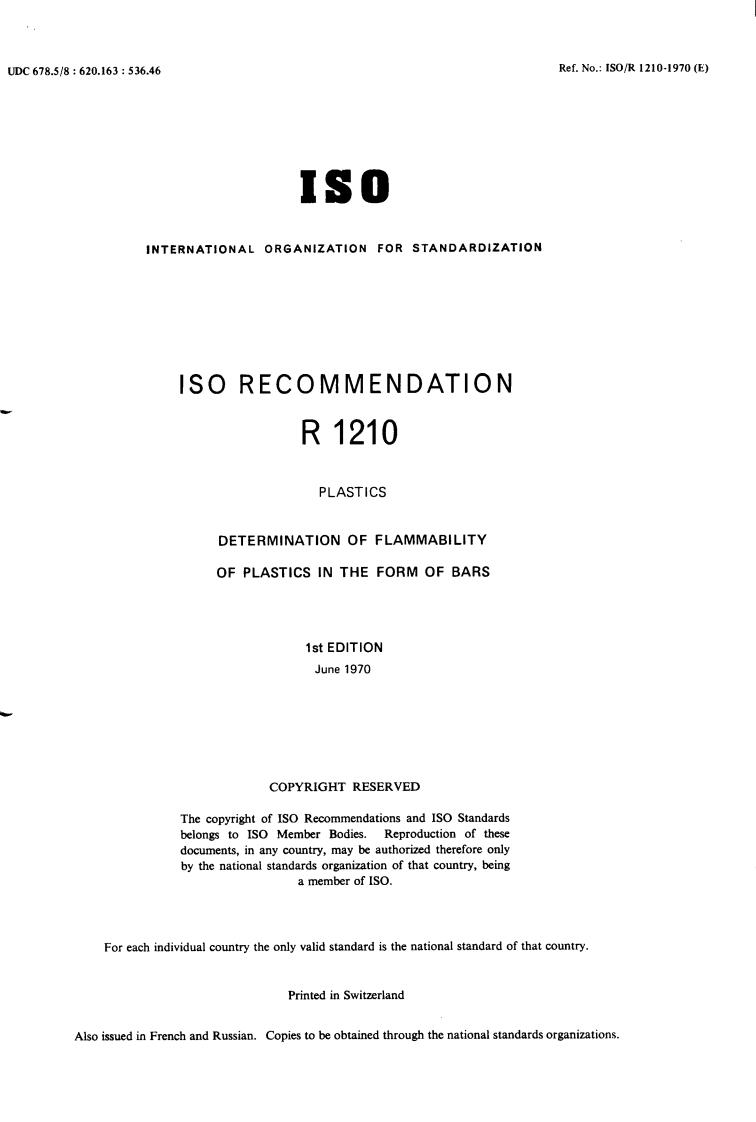 ISO/R 1210:1970 - Title missing - Legacy paper document
Released:1/1/1970
