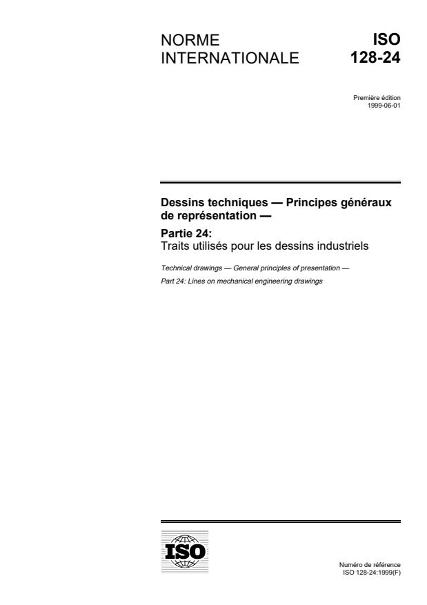 ISO 128-24:1999 - Dessins techniques -- Principes généraux de représentation