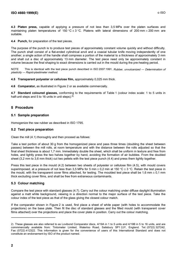 ISO 4660:1999 ISO 4660:1999 - Rubber, raw natural -- Colour index test - Page 4 preview