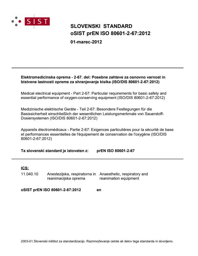 prEN ISO 80601-2-67:2012