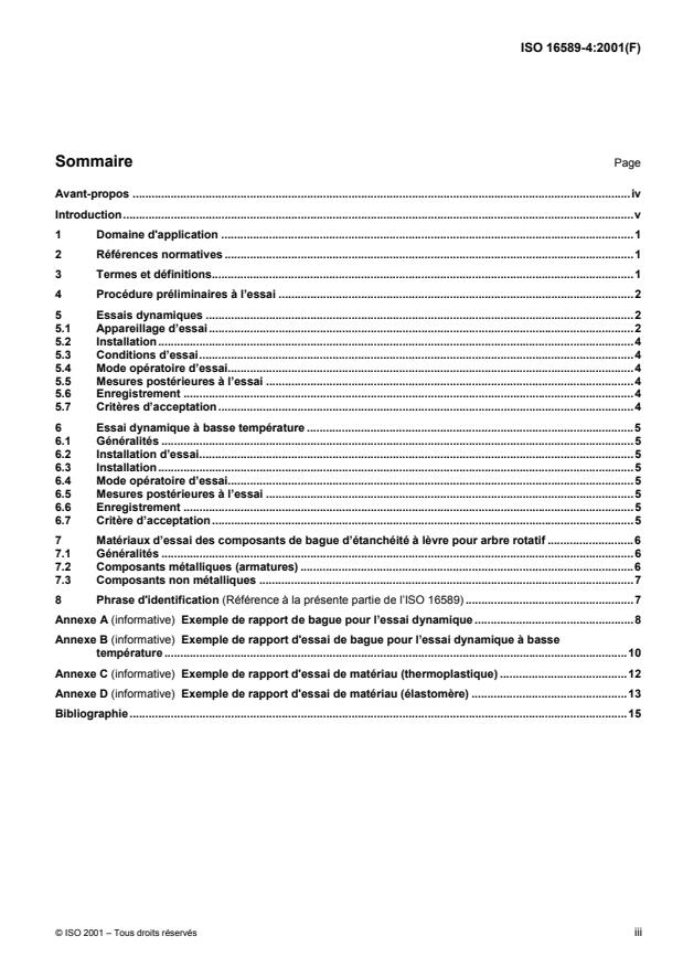 ISO 16589-4:2001 - Bagues d'étanchéité a levres pour arbres tournants incorporant des éléments d'étanchéité thermoplastiques