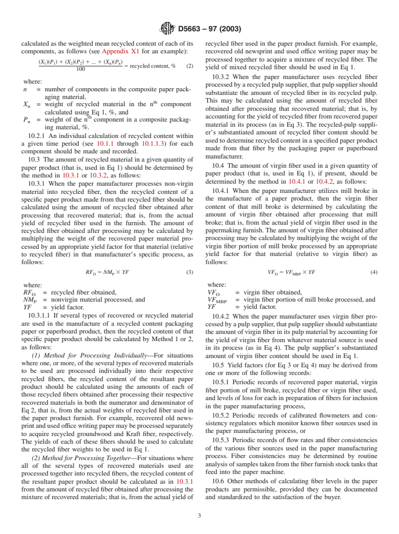 ASTM D5663-97(2003) - Standard Guide for Validating Recycled Content in Packaging Paper and Paperboard