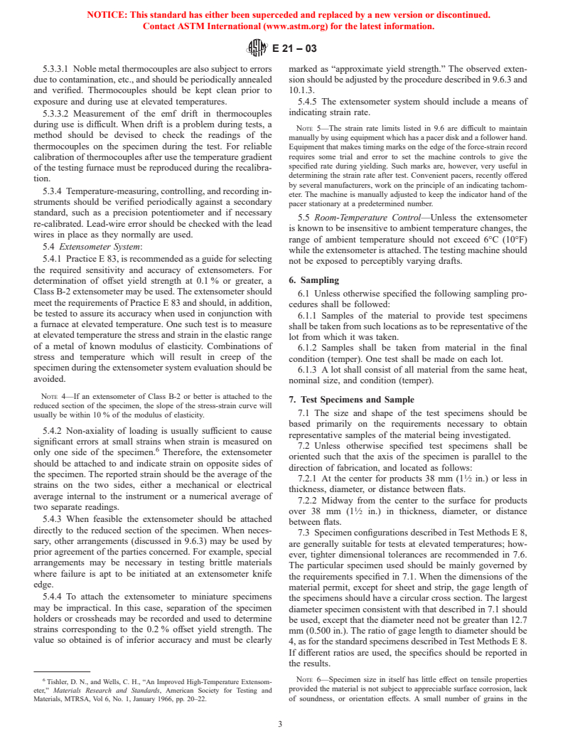 ASTM E21-03 - Standard Test Methods for Elevated Temperature Tension Tests of Metallic Materials