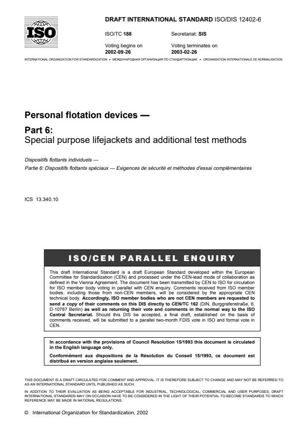 ISO/DIS 12402-6