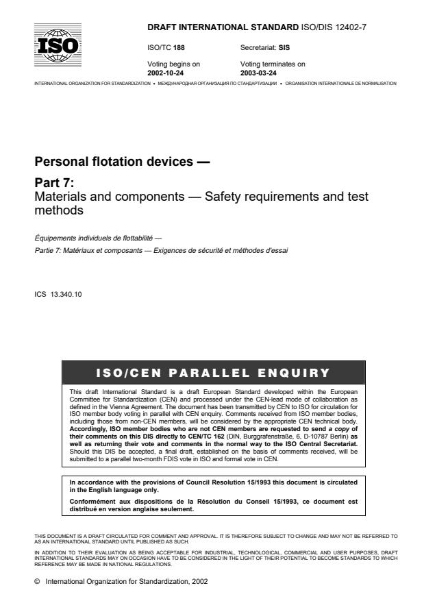 ISO/DIS 12402-7