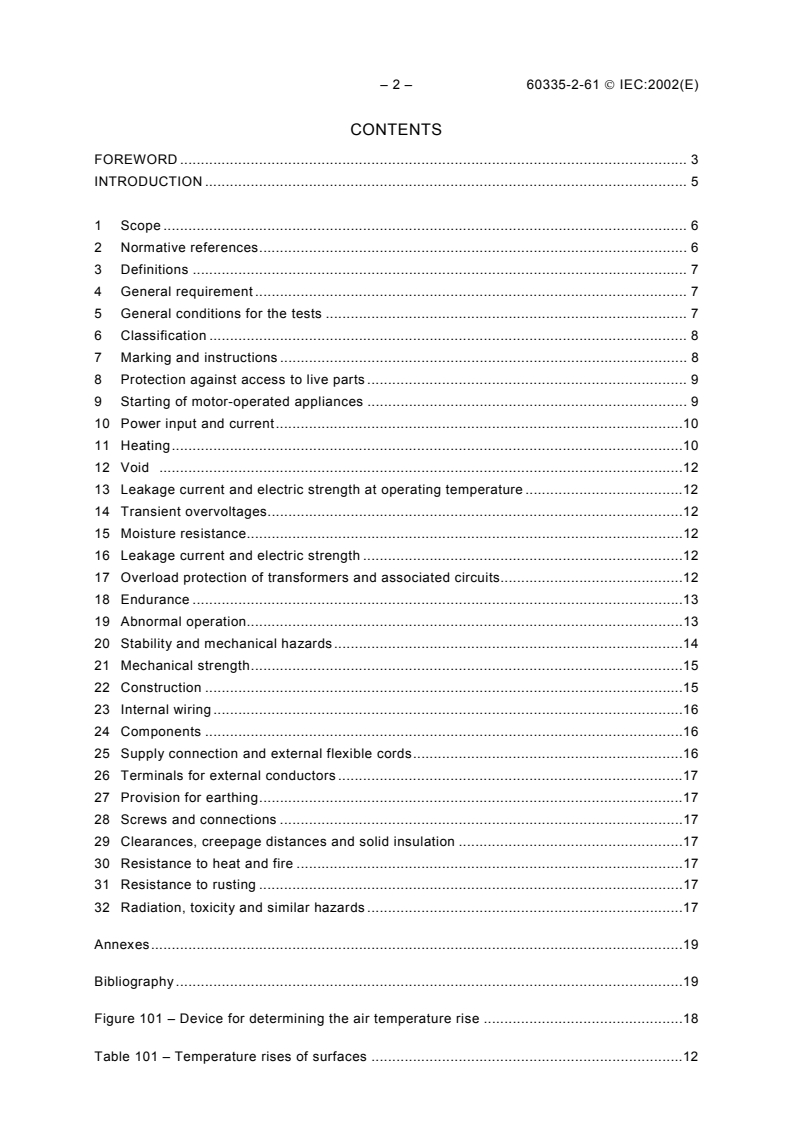 IEC 60335-2-61:2002 IEC 60335-2-61:2002 - Household and similar electrical appliances - Safety - Part 2-61: Particular requirements for thermal storage room heaters
Released:10/9/2002
Isbn:2831866103 - Page 4 preview