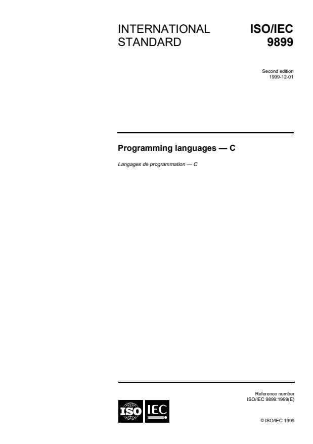 ISO/IEC 9899:1999 - Programming languages -- C