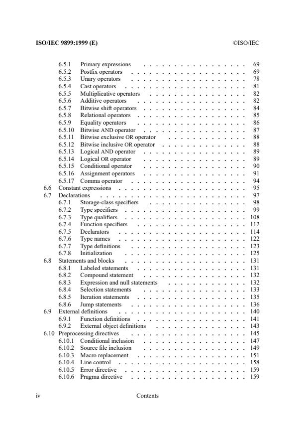 ISO/IEC 9899:1999 ISO/IEC 9899:1999 - Programming languages -- C - Page 4 preview