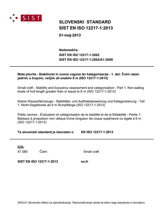 EN ISO 12217-1:2013 - BARVE