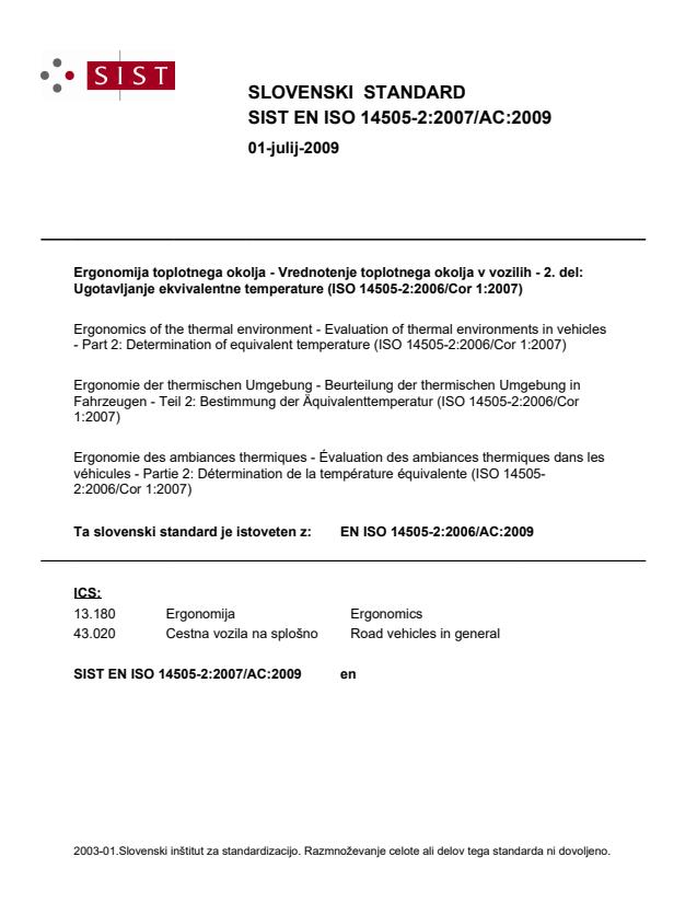 EN ISO 14505-2:2007/AC:2009