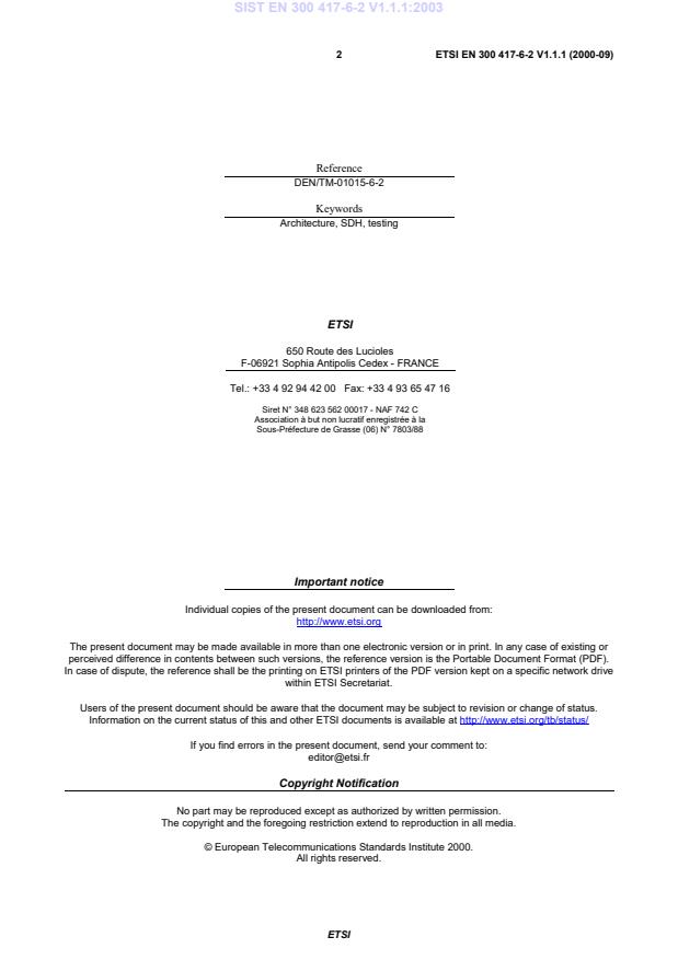 SIST EN 300 417-6-2 V1.1.1:2003 SIST EN 300 417-6-2 V1.1.1:2003 - Page 4 preview