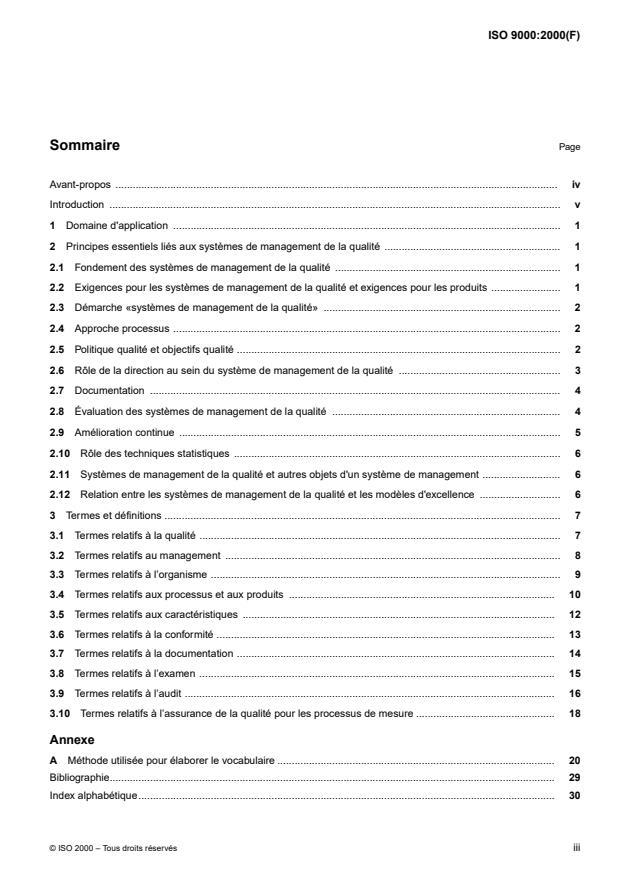 ISO 9000:2000 - Systemes de management de la qualité -- Principes essentiels et vocabulaire