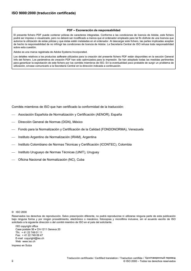 ISO 9000:2000 ISO 9000:2000 - Quality management systems -- Fundamentals and vocabulary - Page 2 preview