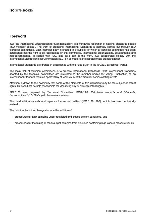 ISO 3170:2004 ISO 3170:2004 - Petroleum liquids -- Manual sampling - Page 4 preview