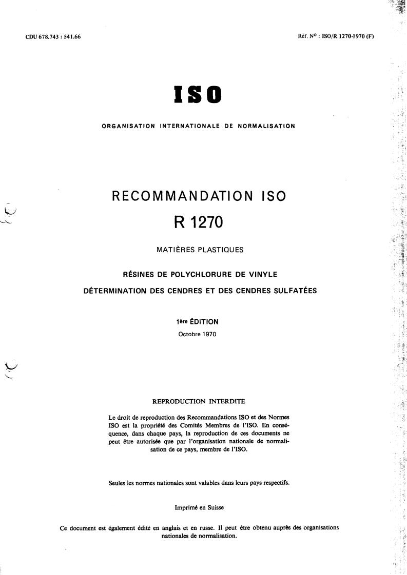 File 1270 ISO/R 1270:1970 - Title missing - Legacy paper document