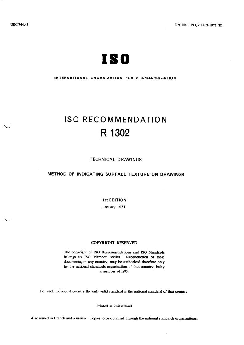 ISO/R 1302:1971 - Title Missing - Legacy Paper Document