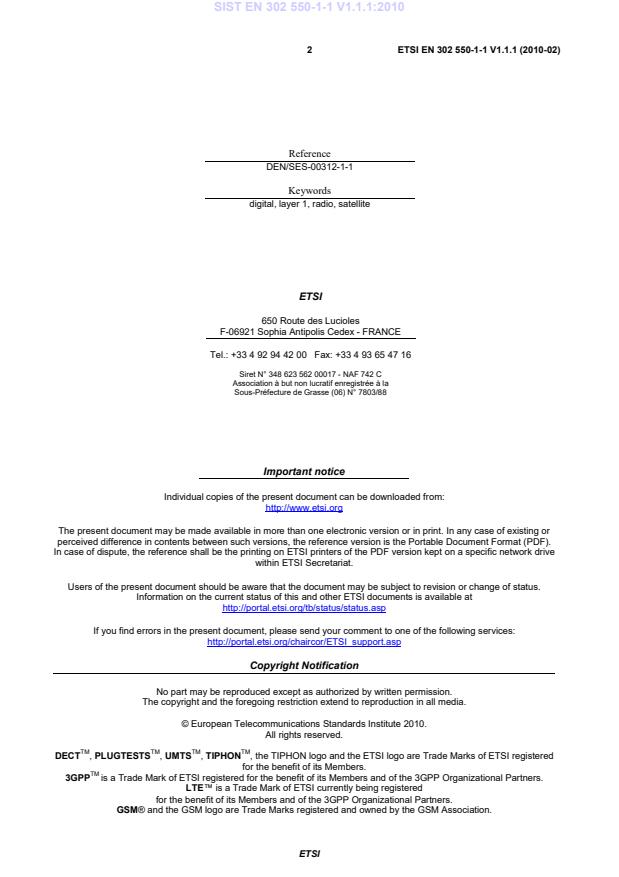 SIST EN 302 550-1-1 V1.1.1:2010 SIST EN 302 550-1-1 V1.1.1:2010 - Page 4 preview