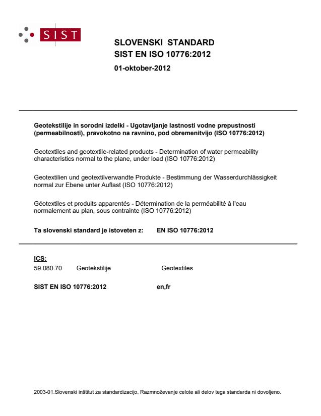 EN ISO 10776:2012