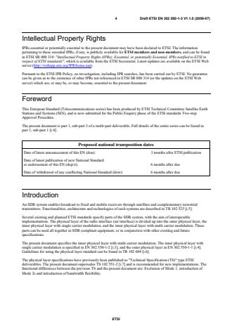 SIST EN 302 550-1-3 V1.1.1:2010 ETSI EN 302 550-1-3 V1.1.0 (2009-07) - Satellite Earth Stations and Systems (SES); Satellite Digital Radio (SDR) Systems; Part 1: Physical Layer of the Radio Interface; Sub-part 3: Inner Physical Layer Multi Carrier Modulation - Page 4 preview