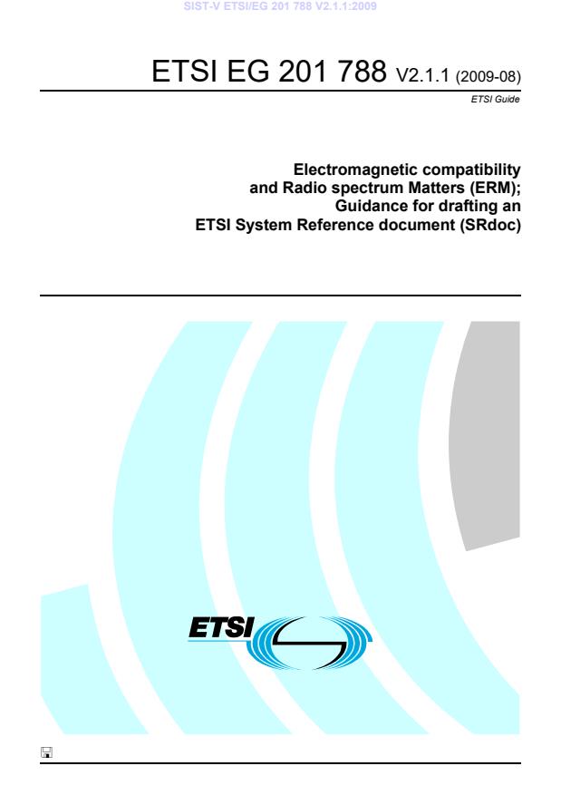 V ETSI/EG 201 788 V2.1.1:2009