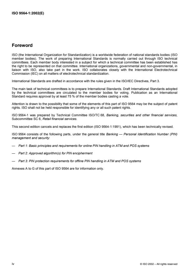 ISO 9564-1:2002 ISO 9564-1:2002 - Banking -- Personal Identification Number (PIN) management and security - Page 4 preview