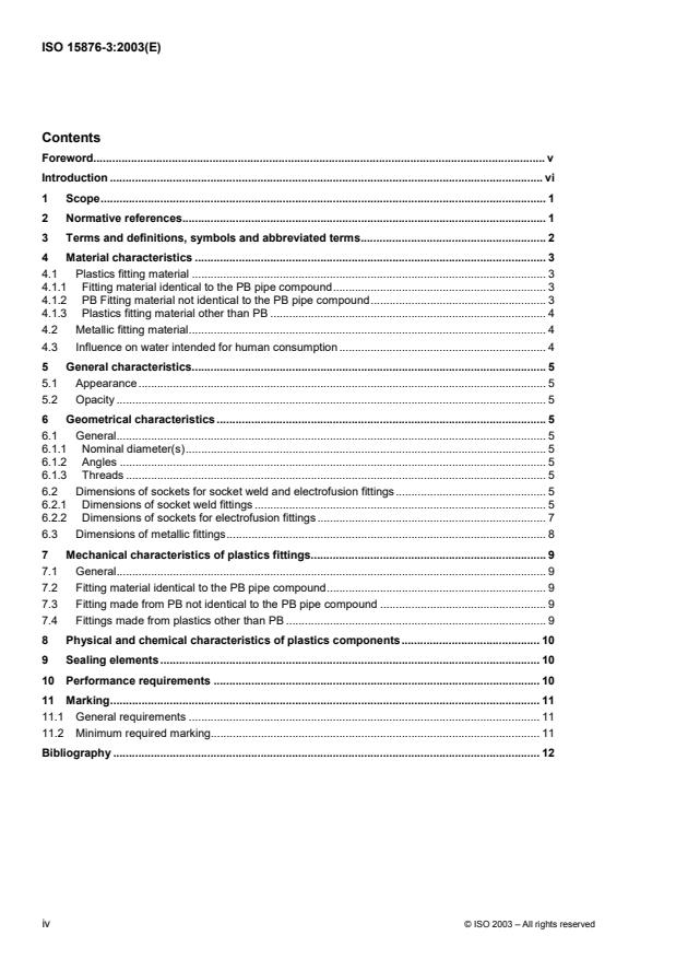 ISO 15876-3:2003 ISO 15876-3:2003 - Plastics piping systems for hot and cold water installations -- Polybutylene (PB) - Page 4 preview