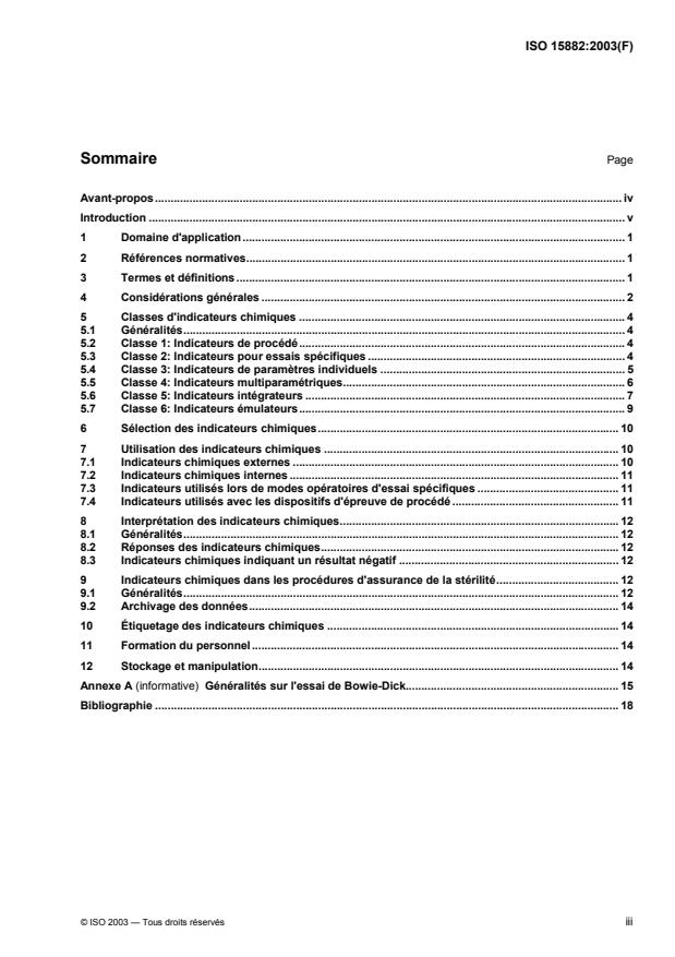 ISO 15882:2003 - Stérilisation des produits de santé -- Indicateurs chimiques -- Guide pour la sélection, l'utilisation et l'interprétation des résultats