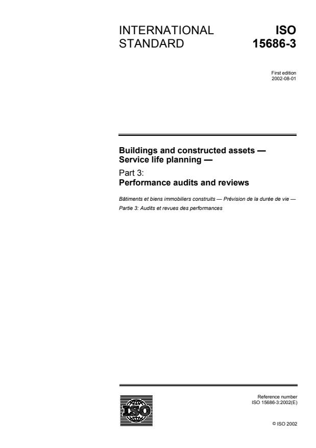 ISO 15686-3:2002 - Buildings and constructed assets -- Service life planning