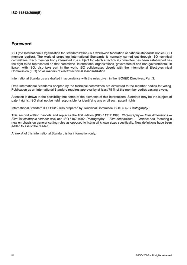 ISO 11312:2000 ISO 11312:2000 - Photography -- Sheets of sensitized material for the pre-press industry -- Dimensions and related requirements - Page 4 preview
