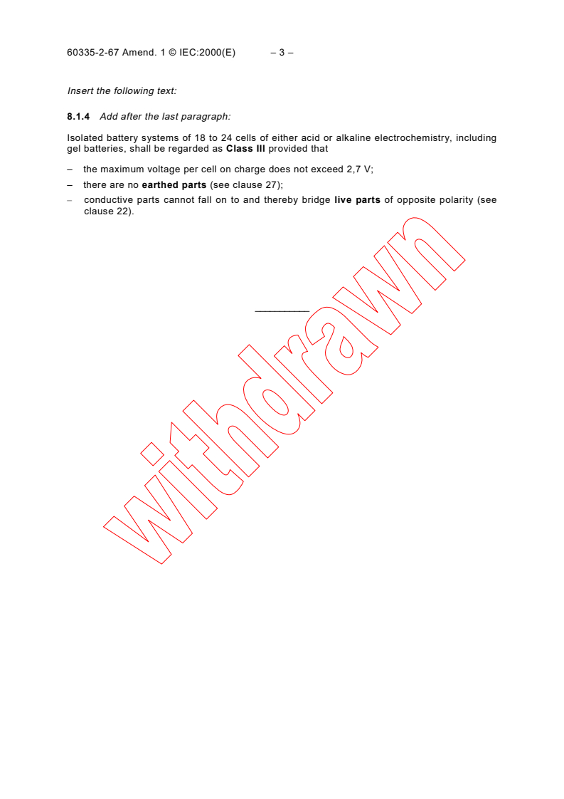 IEC 60335-2-67:1997/AMD1:2000 - Amendment 1 - Safety of household and similar electrical appliances - Part 2-67: Particular requirements for floor treatment and floor cleaning machines, for industrial and commercial use
Released:7/13/2000
Isbn:2831852927