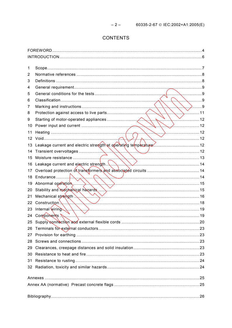 IEC 60335-2-67:2002 IEC 60335-2-67:2002+AMD1:2005 CSV - Household and similar electrical appliances - Safety - Part 2-67: Particular requirements for floor treatment and floor cleaning machines, for industrial and commercial use
Released:11/23/2005
Isbn:2831883075 - Page 4 preview