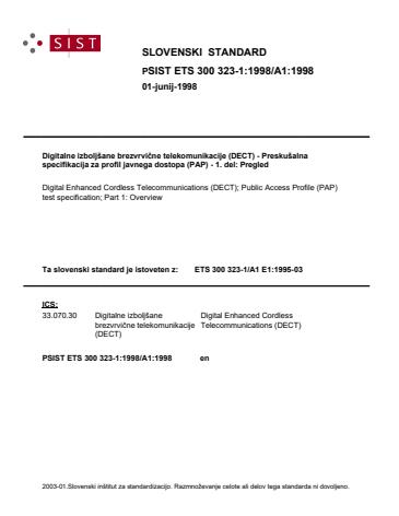 P ETS 300 323-1:1998/A1:1998