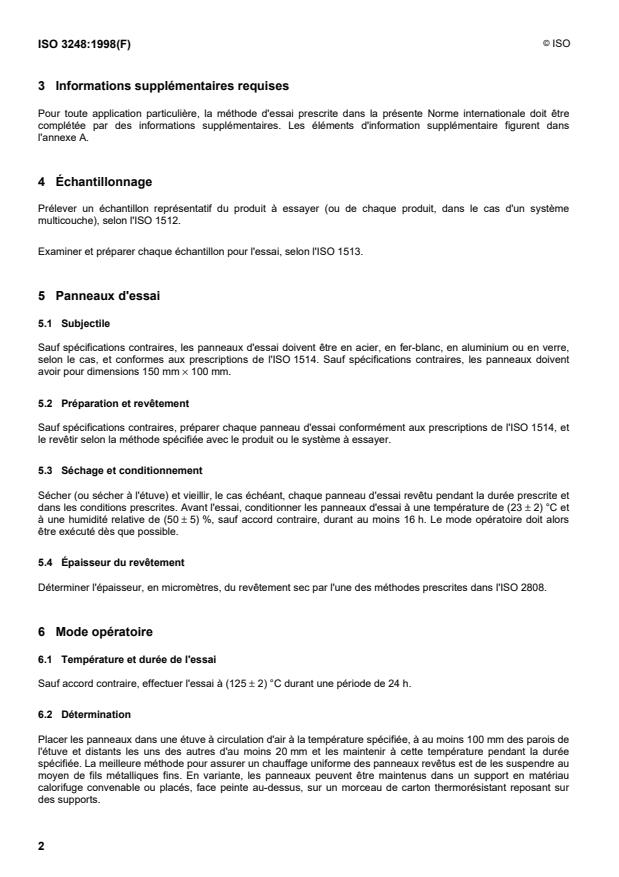 ISO 3248:1998 ISO 3248:1998 - Peintures et vernis -- Détermination des effets de la chaleur - Page 4 preview