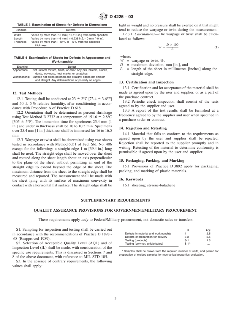 ASTM D4225-03 - Standard Specification for Styrene-Butadiene Sheeting (Withdrawn 2009)