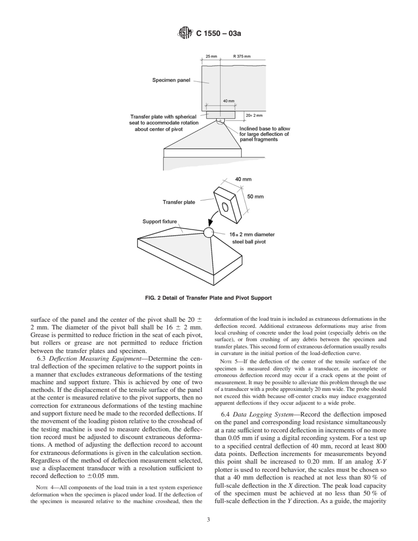 ASTM C1550-03a - Standard Test Method for Flexural Toughness of Fiber Reinforced Concrete (Using Centrally Loaded Round Panel)