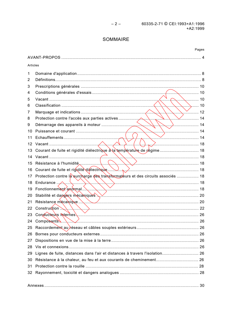 IEC 60335-2-71:1993 IEC 60335-2-71:1993+AMD1:1996+AMD2:1999 CSV - Safety of household and similar electrical appliances - Part 2-71: Particular requirements for electrical heating appliances for breeding and rearing animals
Released:6/4/1999
Isbn:283184780X - Page 4 preview